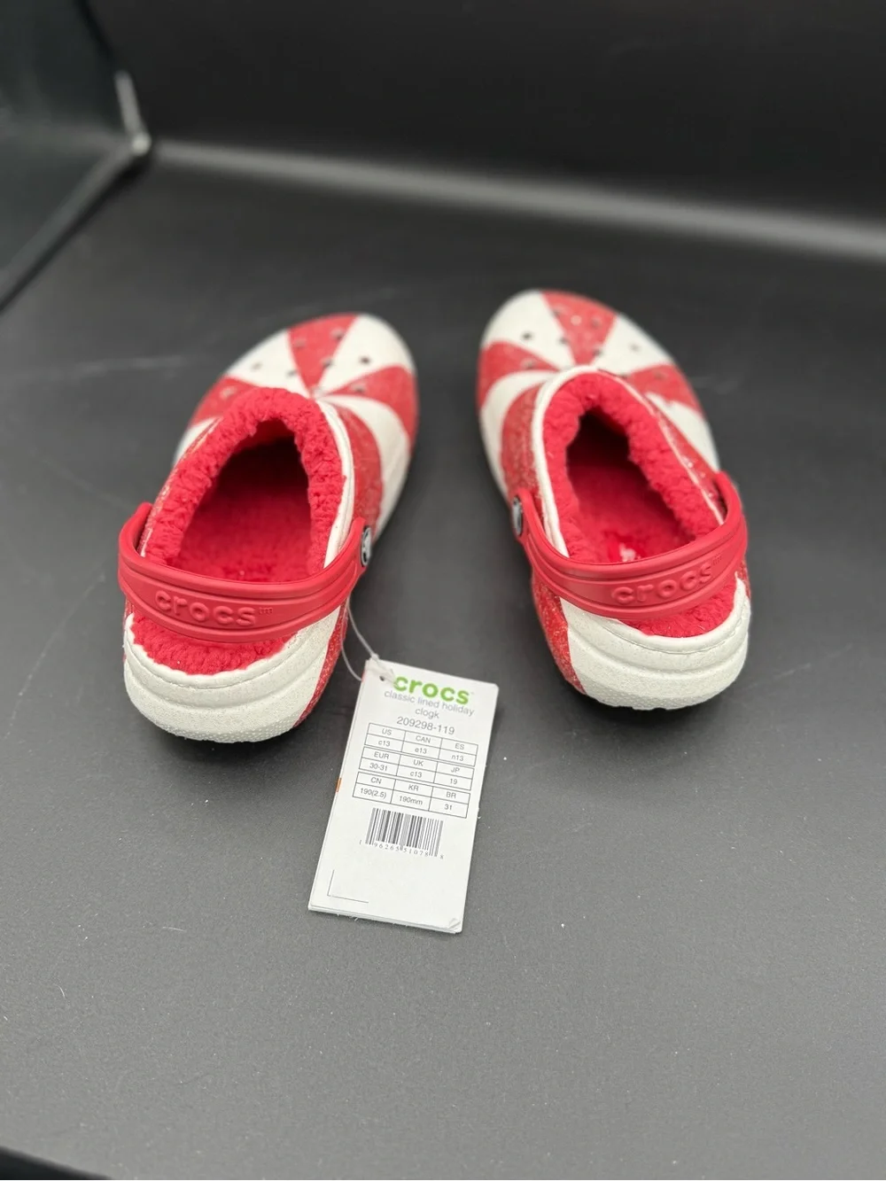 CROCS Kids Red & White Swirl Clog Sandals
